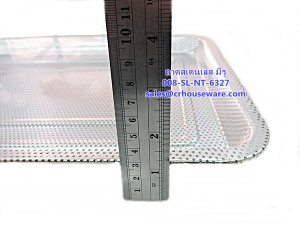 ถาดสเตนเลสสี่เหลี่ยม แบบมีรู รหัสสินค้า 008-SL-NT-6327