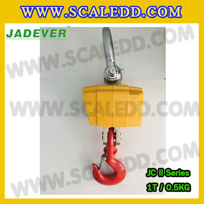 เครื่องชั่งแขวน1000kg เครื่องชั่งแขวนดิจิตอล1000kg เครื่องชั่งแขวน ตาชั่งแขวน1ตัน พิกัดน้ำหนัก 1000kg ความละเอียด 0.5kg ยี่ห้อ JADEVER รุ่น JC II (เครื่องชั่งผ่านตรวจรับรองจากสำนักชั่งตวงวัด)