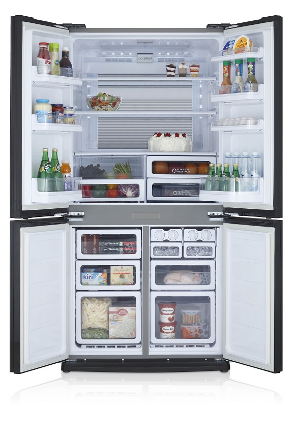 Sharp ตู้เย็น 4 ประตู J-Tech Inverter ความจุ 22.3 คิว รุ่น SJ-FX79T-SL สีเงิน