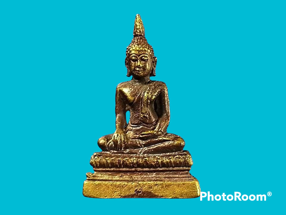 รูปเหมือนลอยองค์ หลวงพ่อโบสถ์น้อย วัดอัมรินทราราม บางกอกน้อย รุ่น 3 ปี 2530 ตอกโค๊ดศาลาใต้ฐาน เนื้อนวะ
