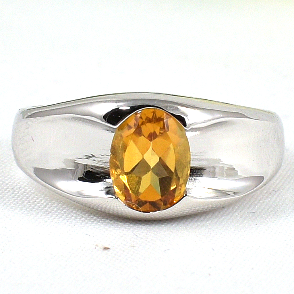 แหวนเงินแท้ราคาถูกชุบทองคำขาว ซิทรินแท้ 1.26 กะรัต งานประณีตสวยงาม สั่งผลิตค่ะ