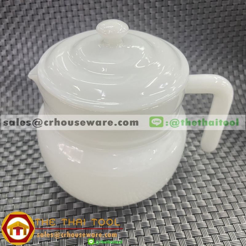 ชุดกาน้ำชา/กากาแฟพร้อมฝา เนื้อมุก ลายมุก (ไม่เขียนขอบทอง)