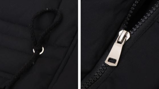 เสื้อกันหนาว บุนวมสีแดง มีฮูด