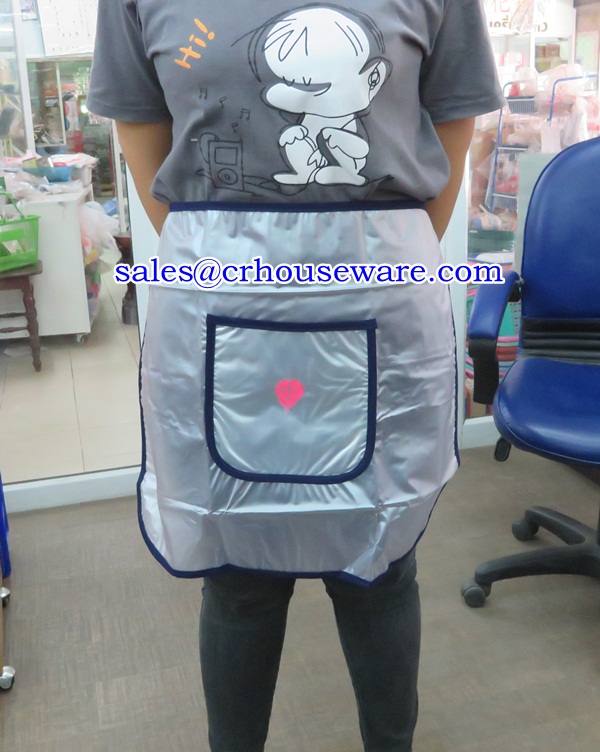 ผ้ากันเปื้อนพลาสติก PVC (ใสมัว) เชือกผูก (ครึ่งตัว) 044-TMV-H