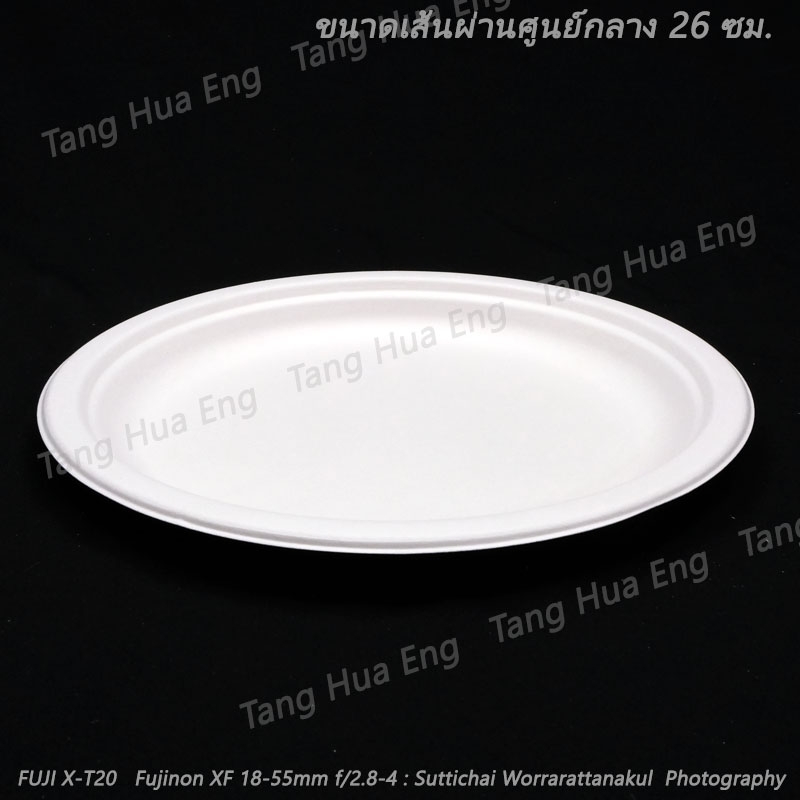 จานไบโอ กระดาษชานอ้อย 10 นิ้ว P005A
