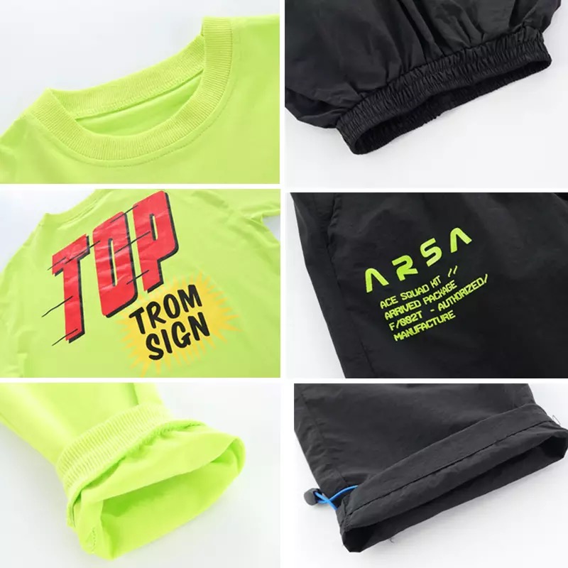 พร้อมส่ง ชุดเต้น ชุดแดนซ์ เสื้อน้ำเงิน กางเกงวอร์มขาว