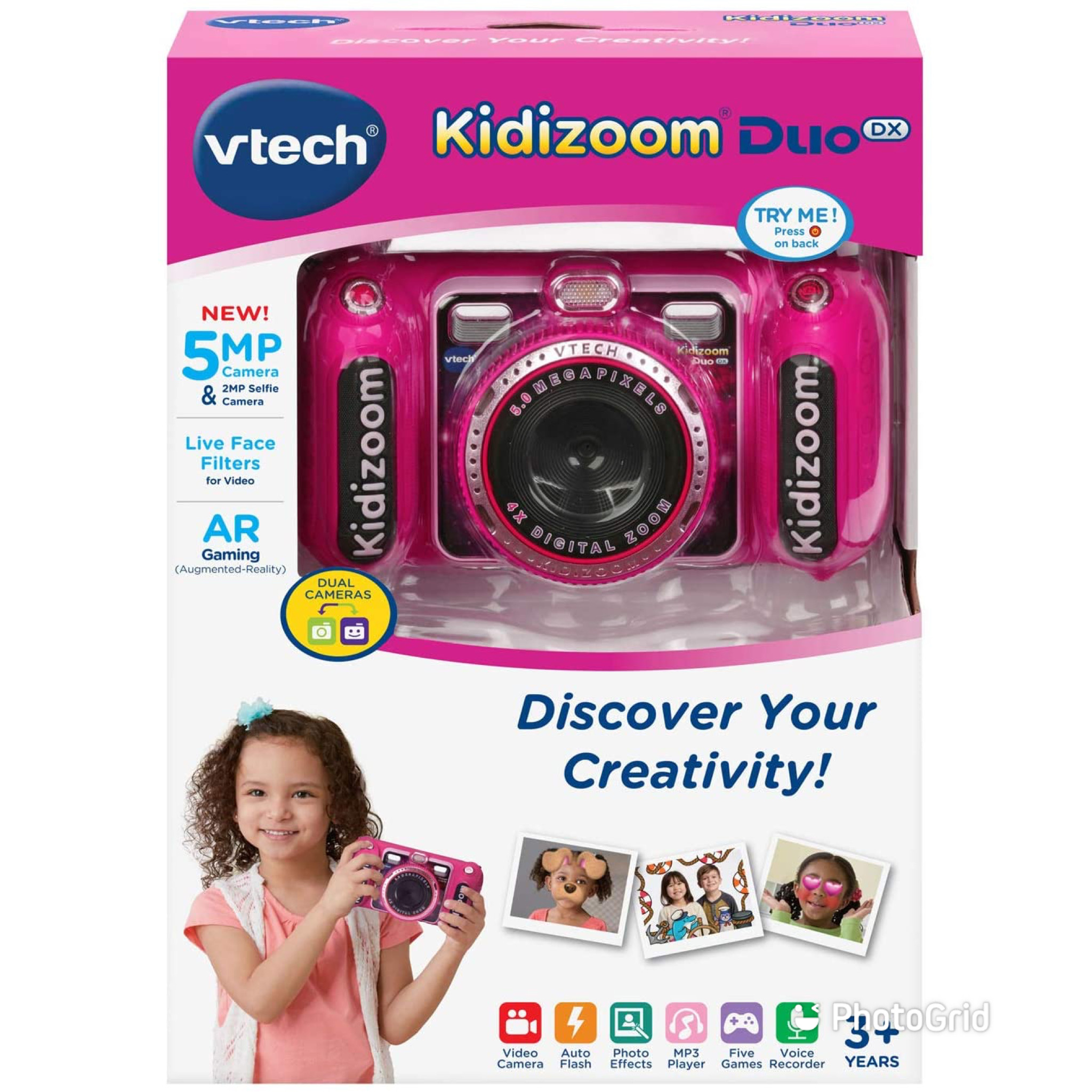 กล้องถ่ายรูป VTech KidiZoom Duo DX Digital Selfie Camera with MP3 Player, Pink