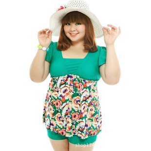 ชุดว่ายน้ำคนอ้วน 4xl สีเขียว ต่อผ้าลาย แยกชิ้น เสื้อ + กางเกง เสื้อ รอบอก 40-46 กางเกง เอว 34-40 สะโพก 42-50 นิ้ว สวยมากค่ะ ยืดได้ เนื้อผ้าดีค่ะ