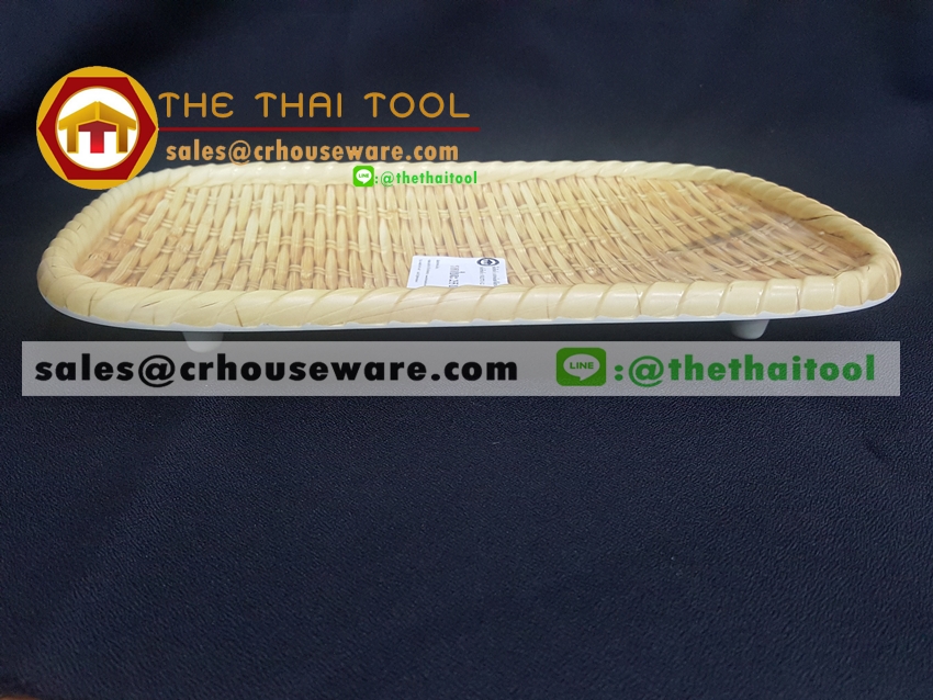 ถาดเหลี่ยม 12 นิ้ว ลายไม้สาน รหัส : NK13713-12 Melamine tray square shape weave design 12 inches Code : NK13713-12