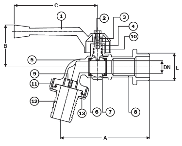 SANWA ซันวา ก๊อกบอลสนาม ขนาด 1/2"