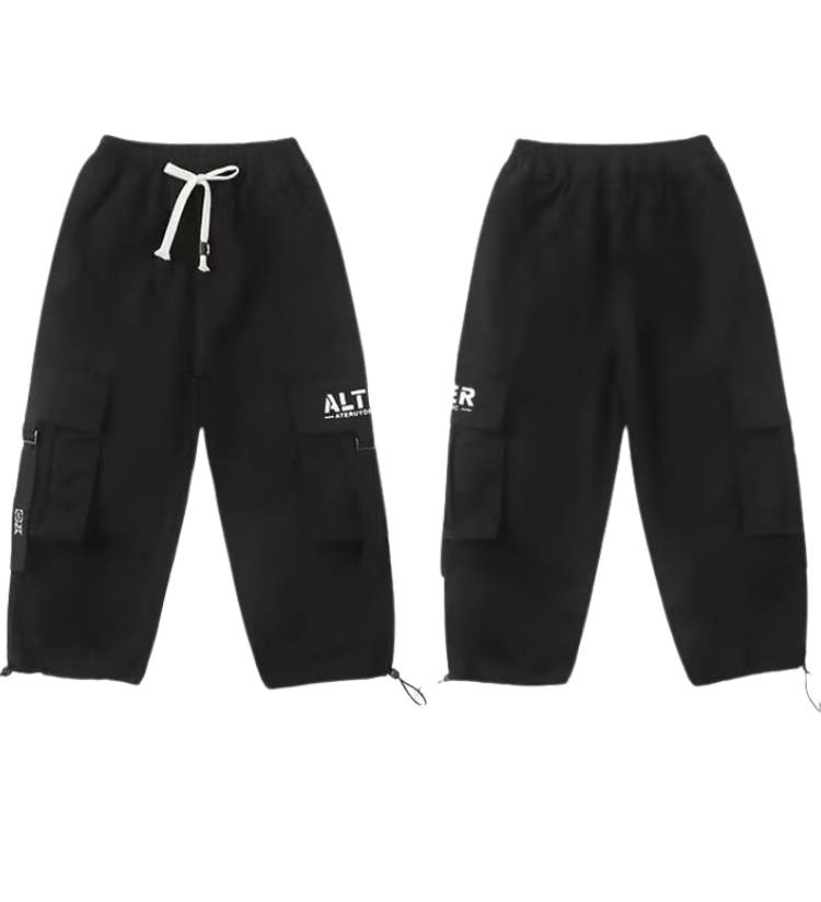 พร้อมส่ง กางเกงเด็กชาย คาร์โก้ แต่งกระเป๋าข้าง สีพื้น