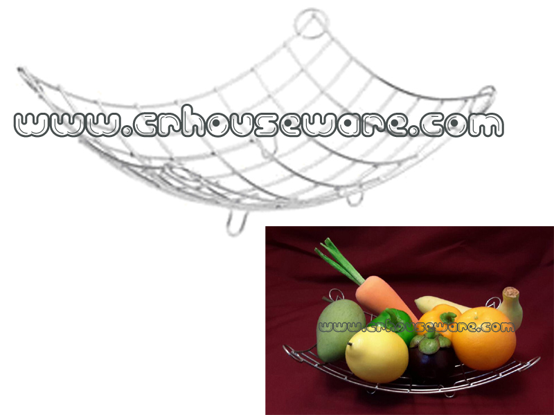 ตะกร้าใส่ผลไม้ ถาดโค้งแบบมีห่วงมุมสแตนเลส Tray with curved corners. 075-ST-926
