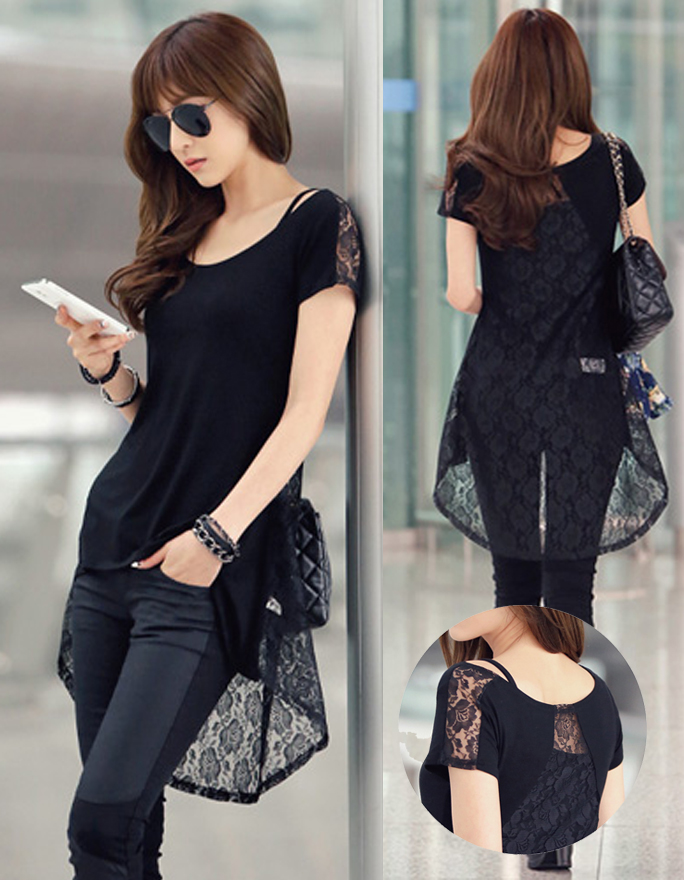 เสื้อแฟชั่นหางปลา สีดำ สวยหวานแอบเทห์นิดๆ จร้า รหัส 1158