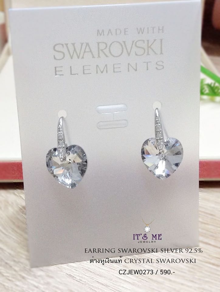 ต่างหูเงินแท้ ต่างหู CRYSTAL SWAROVSKI เรือนเงินแท้ แบบเกี่ยว