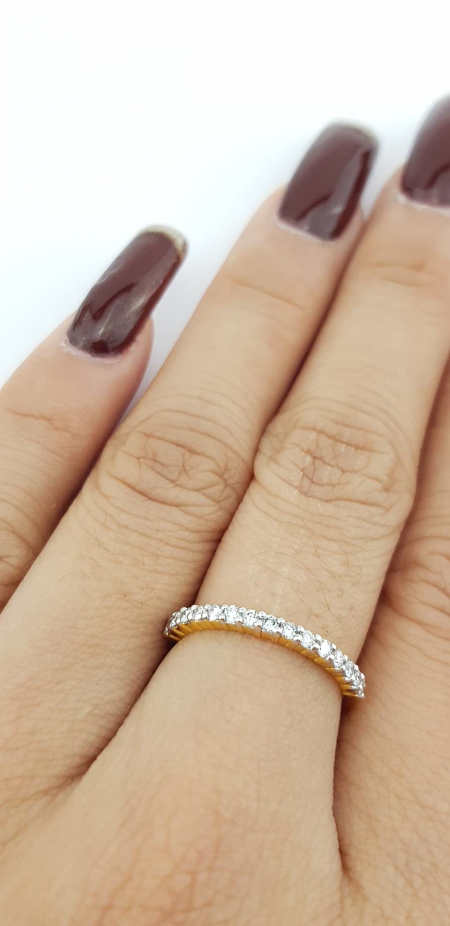 สั่งผลิตเพชรเบลเยี่ยมคัท แหวนแต่งงาน แหวนหมั้น ใส่เที่ยว ออกงาน แหวนทองคำ 18K เพชรแท้ 0.26 กะรัต 1.44 กรัม น้ำ 99 ราคาถูกมาก มีใบรับประกันค่ะ