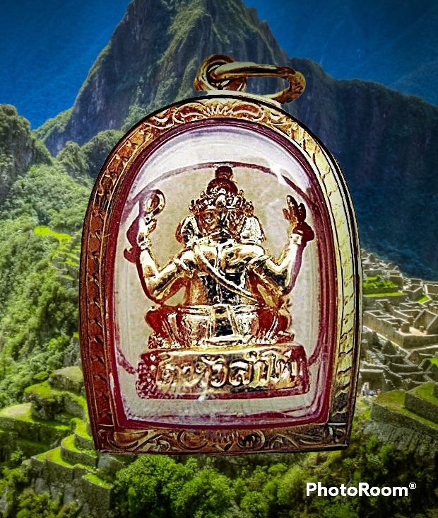 รูปหล่อพระพิฆเนศ วัดหัวลำโพง เลี่ยมทองคำ