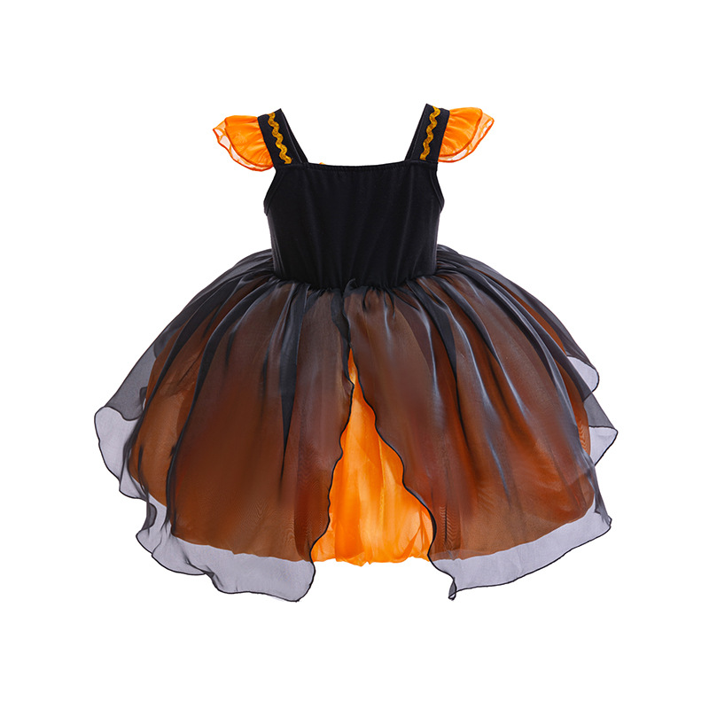 friendly4kid พร้อมส่ง ชุดฮาโลวีน Haloween เด็กหญิงเดรสสั้นแต่งระบาย