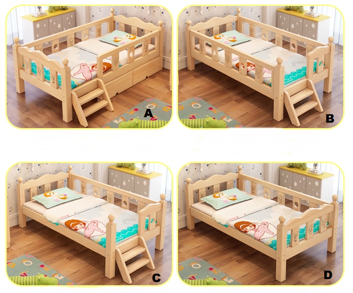 เตียงนอนไม้ เตียงเดี่ยวสำหรับเด็ก KIDDY WAVE สีเบจ TP21005(WDK6)