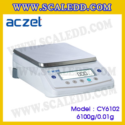 เครื่องชั่ง aczet CY6102 precision balance 6100gx0.01g เครื่องชั่งทศนิยม 2 ตำแหน่ง เครื่องชั่งละเอียดสูง6100g เครื่องชั่งน้ำหนัก6100g พิกัด 6100g ค่าละเอียด 0.01g เครื่องชั่งยี่ห้อ Aczet รุ่น CY6102