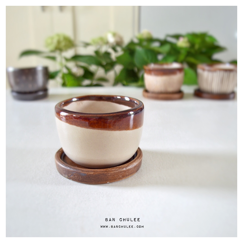 Rough Ceramic Flower Pots Set A กระถางเซรามิคเนื้อหยาบ เซตเอ