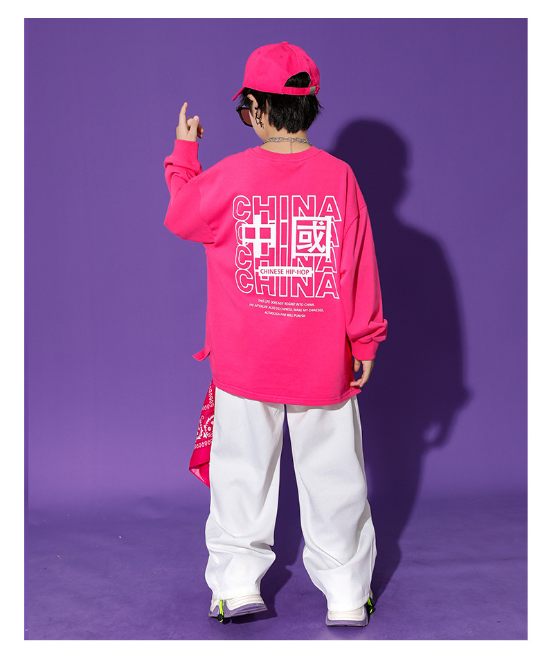 ชุดเต้น ชุดแดนซ์ ชุดเซ็ทเสื้อแขนยาวสีชมพู+กางเกงวอร์ม/กระโปรง