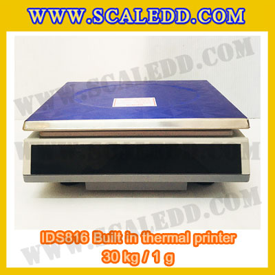 เครื่องชั่งดิจิตอล พิกัดน้ำหนัก 30kg Built-in thermal printer ยี่ห้อ SDS รุ่น IDS816 ค่าละเอียด 1g