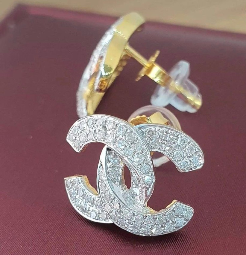 พร้อมส่งและสั่งผลิตต่างหูเพชรCC แต่งงาน หมั้น ใส่เที่ยว ออกงาน ทองคำ 9K เพชรแท้ 0.60 กะรัต 124 เม็ด ราคาถูกมาก ส่งฟรี