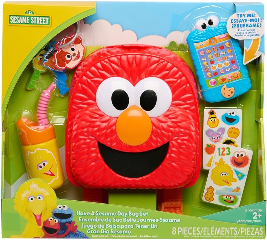 กระเป๋าเป้เอลโม่มาพร้อมกับอุปกรณ์ต่างๆ Sesame Street Have A Sesame Day 7-piece Bag