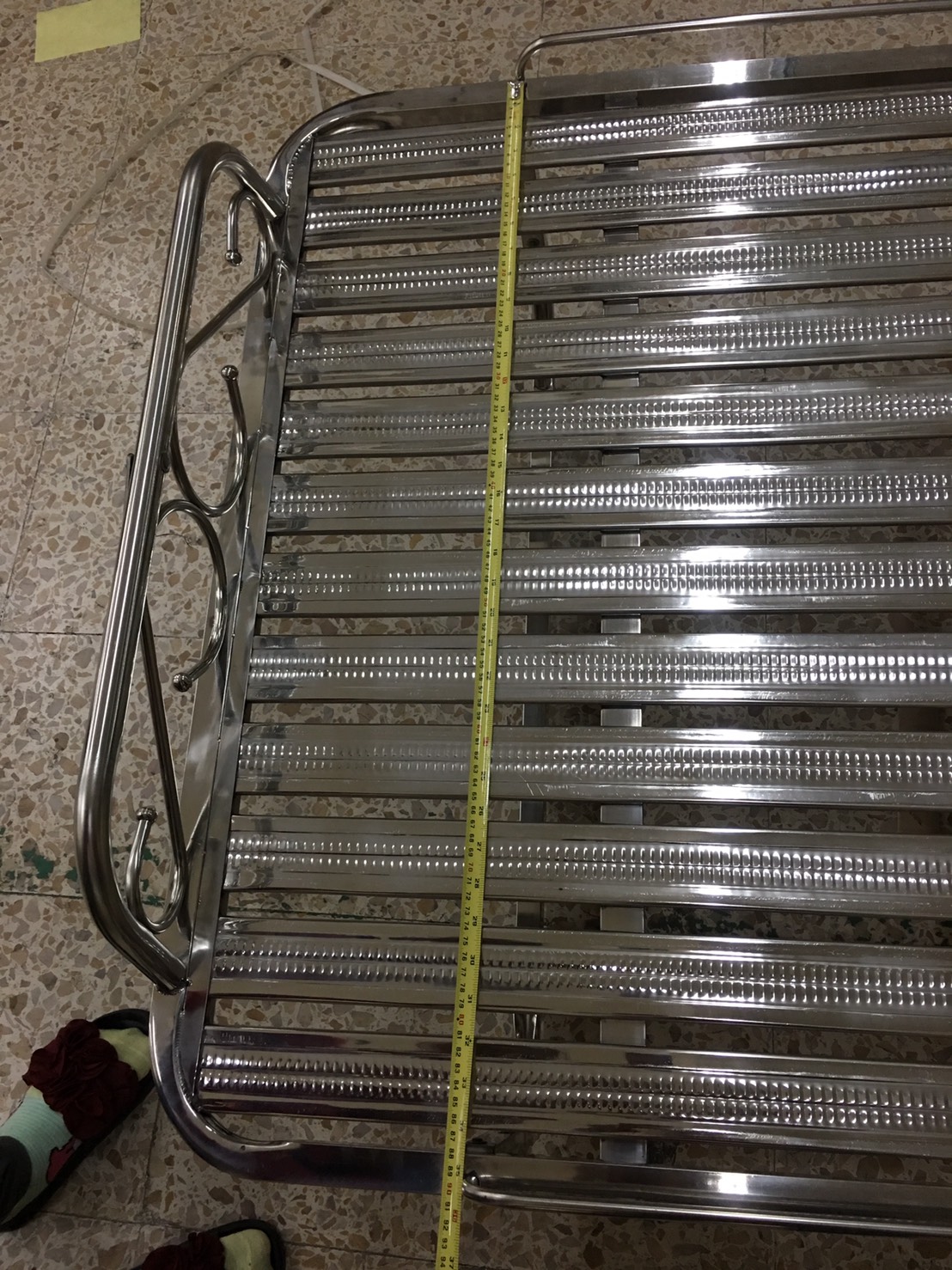 เตียงนอนสเตนเลสเสริมขนาด3ฟุต Code: 075-ST-416-1,extra_bed_standless,Foldable_bed_standless