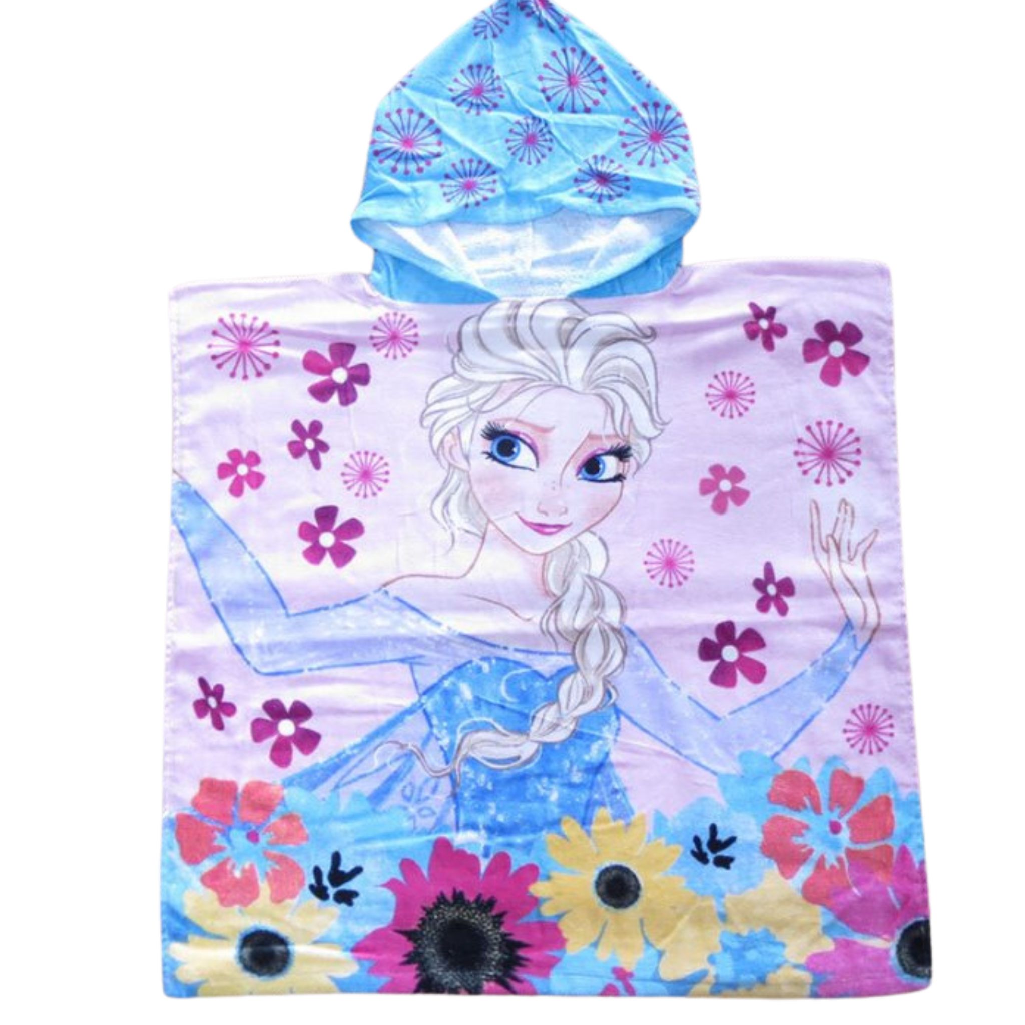 ผ้าคลุมว่ายน้ำ เรียนว่ายน้ำ แบบผ้าขนหนู สวมหัว ลายเด็กหญิง**พร้อมส่ง