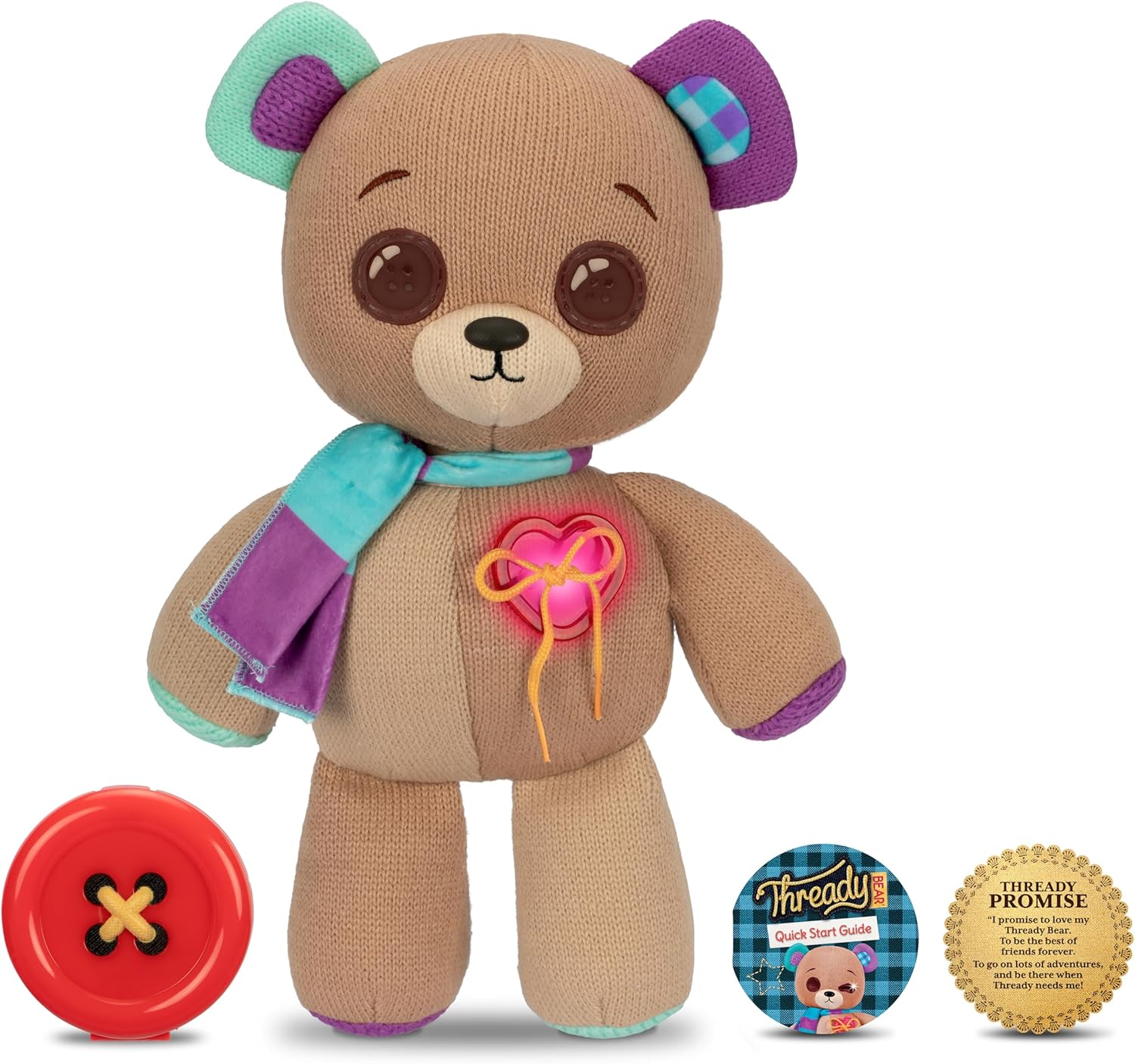 ตุ๊กตาหมี Thready Bear, Interactive 14“ Plush Teddy Bear, 70+ Expressions & Reaction