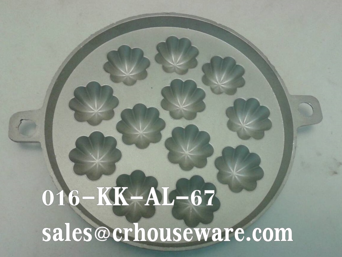 พิมพ์ขนมไข่อะลูมิเนียมขนาด 7 นิ้ว แบบลายที่ 6 (ดอกมะยม 12 ดอก) 016-KK-AL67