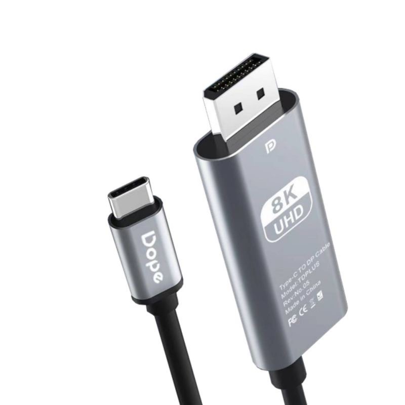Type C to DP V1.4 รองรับความละเอียด 8K 60Hz ความยาว 2เมตร รองรับการชาร์จ 100W PD Charging by Dope
