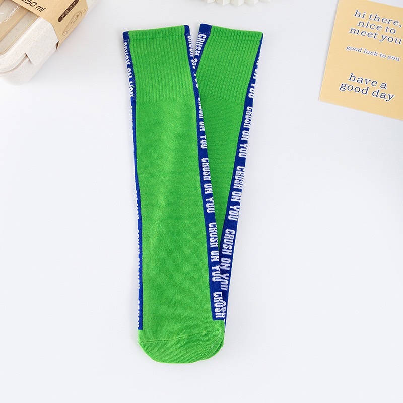 พร้อมส่ง ถุงเท้ายาว ลายหมากรุก สีพื้น มีไซส์ เด็กเล็ก-เด็กโต