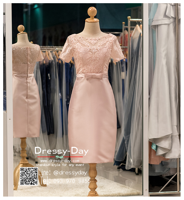 รหัส ชุดเจ้าภาพ :PFS053 ชุดแซกผ้าลูกไม้งานสวยตกแต่งลูกไม้กริตเตอร์ ชุดราตรีสั้นหรูสีทอง สวย สง่า ดูดีแบบเจ้าหญิง ใส่เป็นชุดไปงานแต่งงาน งานกาล่าดินเนอร์ งานเลี้ยง