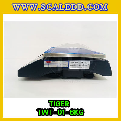 เครื่องชั่งน้ำหนักดิจิตอลตั้งโต๊ะ พิกัด6กิโลกรัม ความละเอียด0.2g ยี่ห้อ TIGER รุ่น TWT (เครื่องชั่งผ่านตรวจรับรองจากสำนักชั่งตวงวัด)