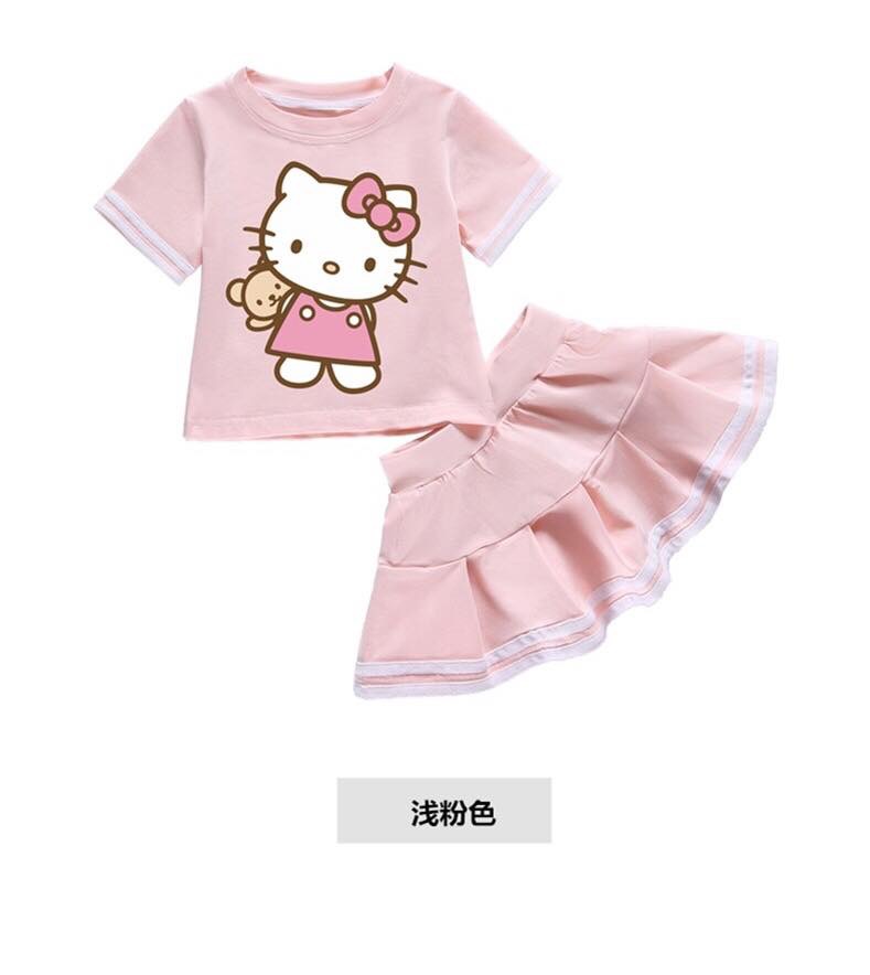 ชุดเด็ก ลายการ์ตูน แมว ทรงสั้นกระโปรงระบาย สำเนา