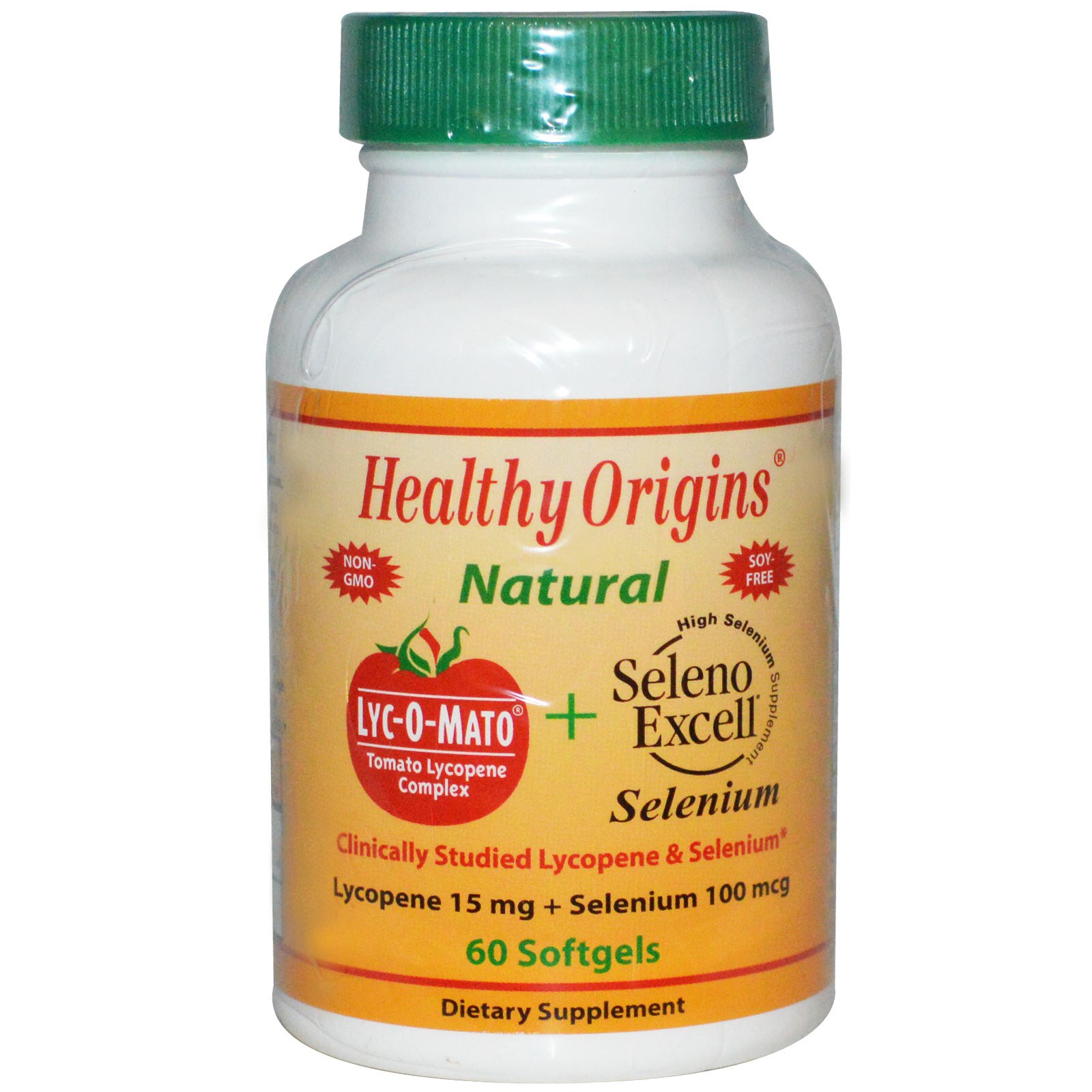 **พร้อมส่ง**Healthy Origins, Lyc-O-Mato Lycopene + Seleno Excell, 60 Softgels ประกอบไปด้วยไลโคปีน วิตามิน เอ อี และซีลีเนียม (สูตรเดียวกับฝาแดง)