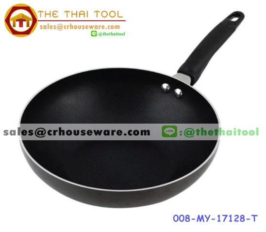 กระทะเทปล่อนทรงลึก 28 ซม. 008-MY-17128-T,กระทะเทปล่อนอาหารยุโรปทรงลึก_ใช้กับเตาแม่เหล็กไฟฟ้าไม่ได้