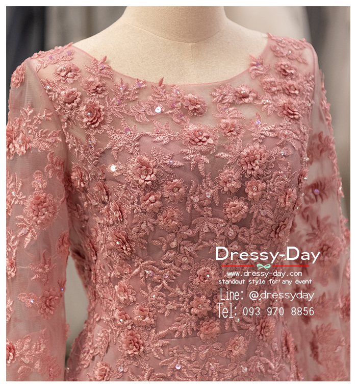 รหัส ชุดเจ้าภาพ : PFL155 ชุดเจ้าภาพงานแต่ง เช้า กลางคืน ชุดแม่เจ้าสาว แม่เจ้าบ่าว อวบ อ้วน สวย หรูหรา อย่างมีระดับ