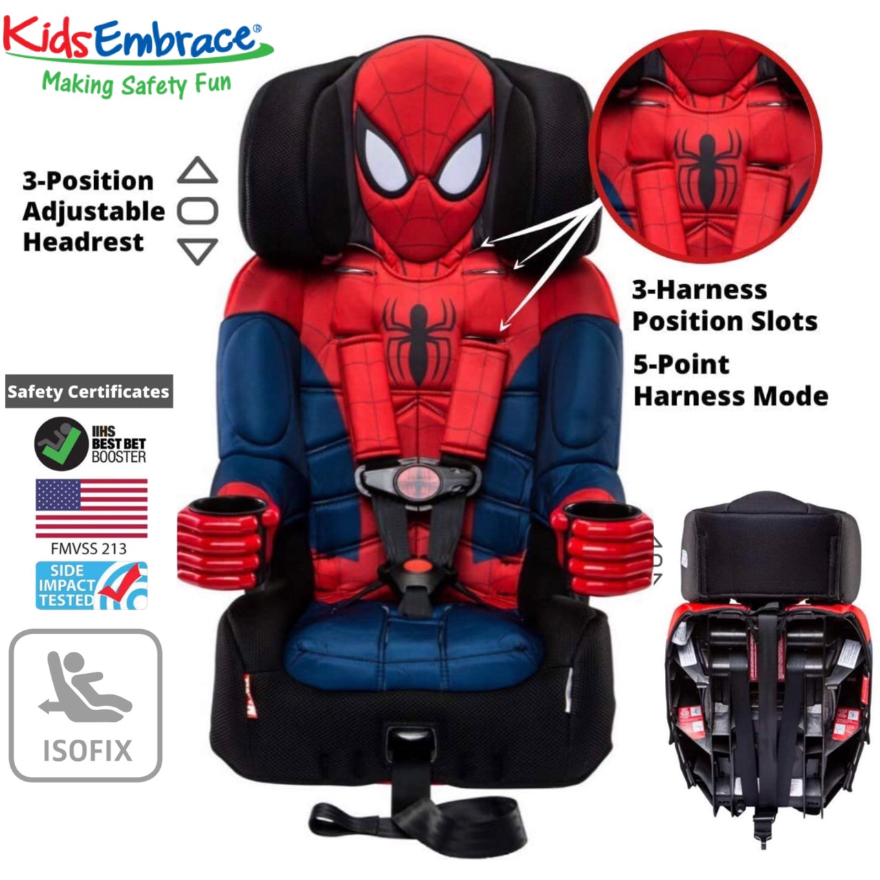 คาร์ซีทสำหรับเด็กโต KidsEmbrace 2-in-1 Forward-Facing Harness Booster Seat, Spiderman