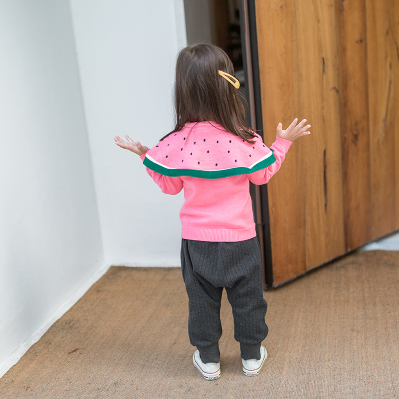 เสื้อกันหนาวเด็ก ลายแตงโม คอกลม