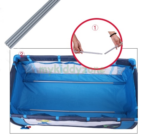 B10122(A3) เตียงPlay Pen เปลนอนเด็กเล็ก Brotis Model English style พร้อมแผ่นรองเปลี่ยนผ้าอ้อม