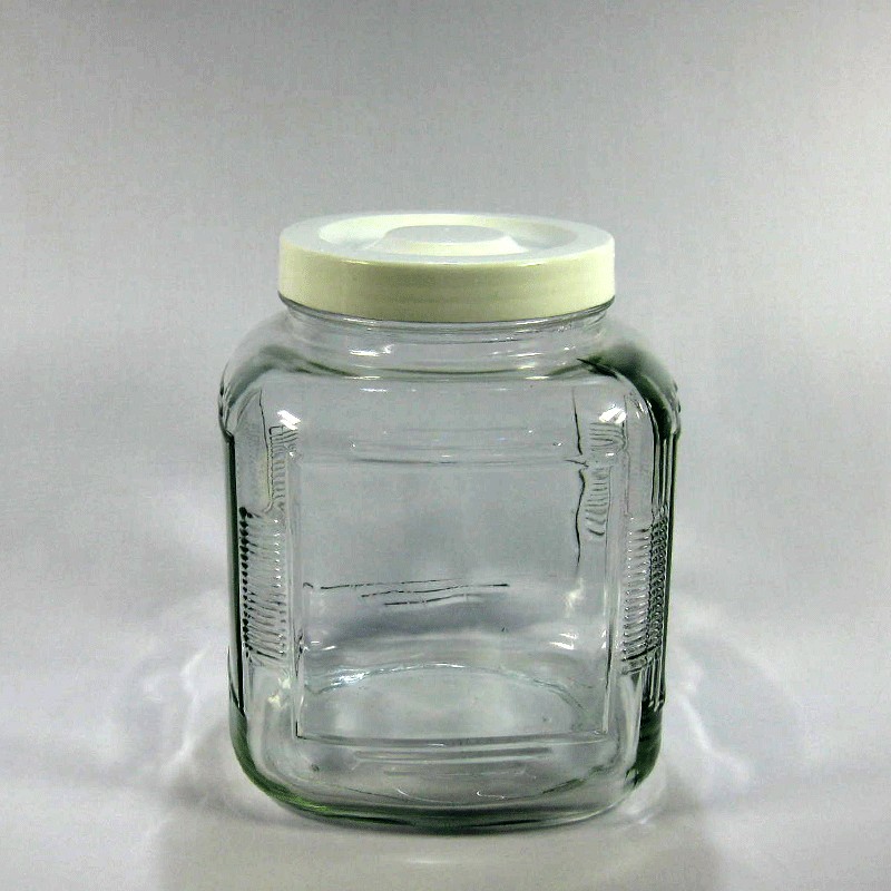 โหลเหลี่ยมฝาพลาสติกสีขาว ขนาด 8.6 ปอนด์ SQR-4L