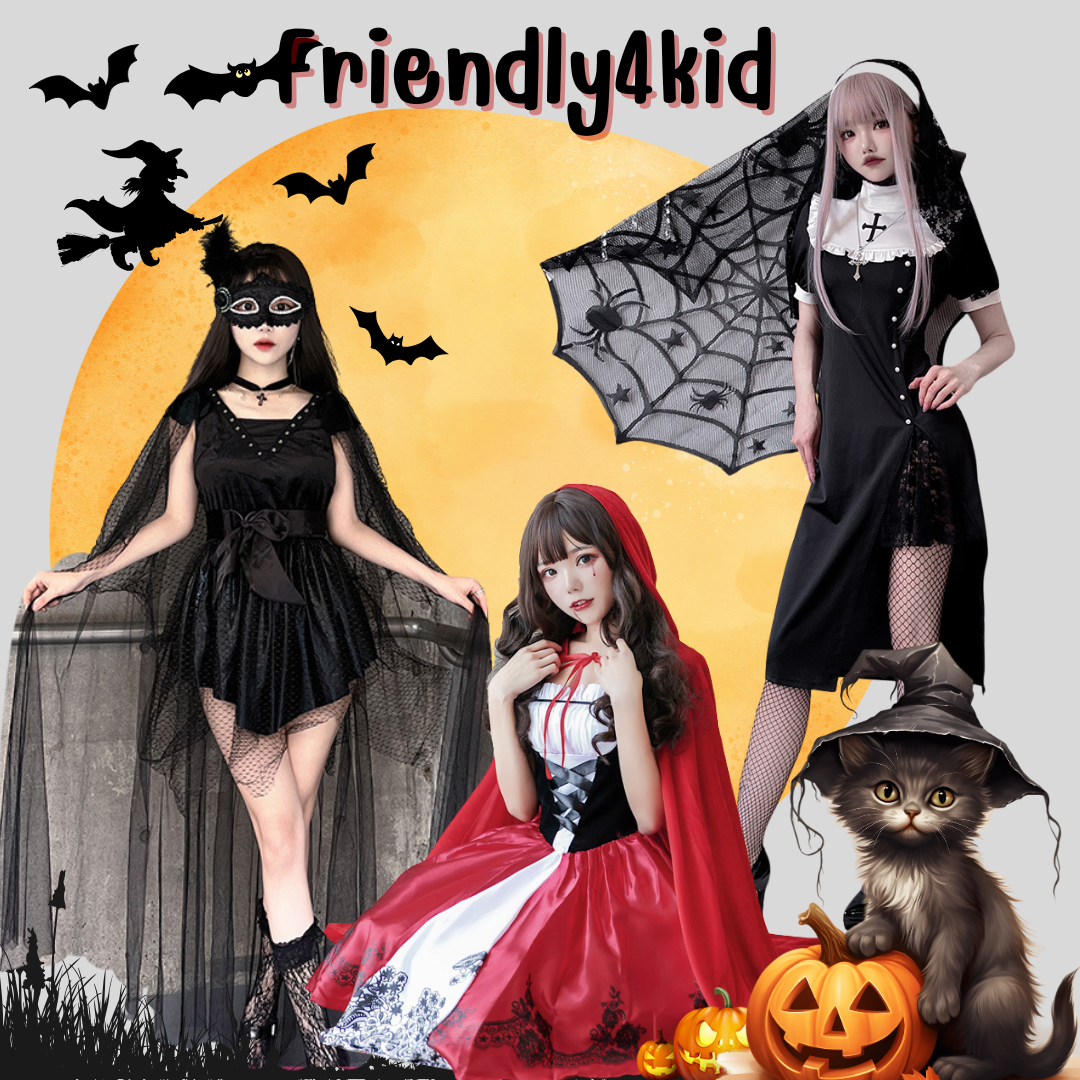 Friendly4kid haloween ชุดฮาโลวีน ผู้ใหญ่ แวมไพร์แม่ชี
