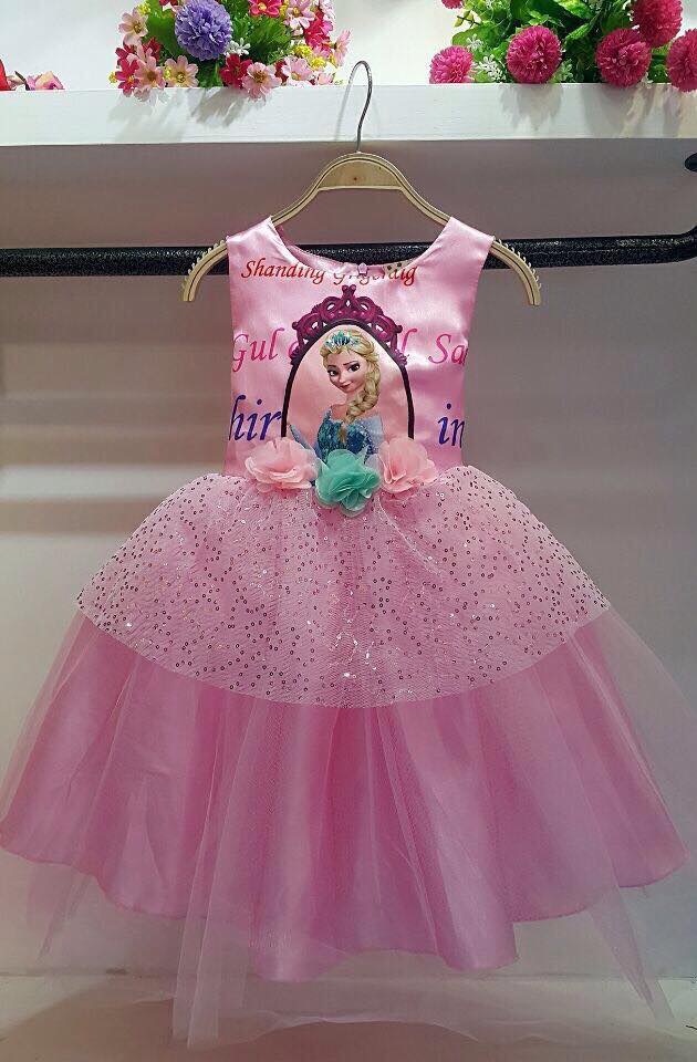 ชุดเจ้าหญิง Frozen สีชมพู สายหวาน
