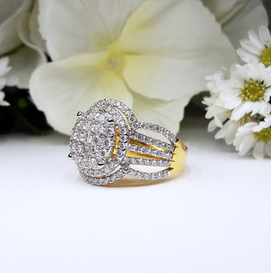 สั่งผลิตเพชรเบลเยี่ยมคัท แหวนแต่งงาน แหวนหมั้น ใส่เที่ยว ออกงาน แหวนทองคำ 18K เพชรแท้ 1.74 กะรัต 8.34 กรัม น้ำ 99 ราคาถูกมาก มีใบรับประกันค่ะ