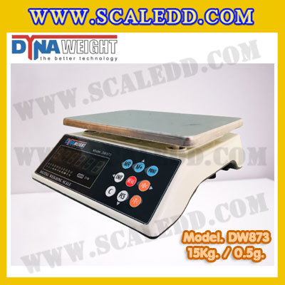 เครื่องชั่งน้ำหนักดิจิตอลตั้งโต๊ะ พิกัด15Kg ค่าละเอียด 0.5g ยี่ห้อ Dynaweight รุ่น DW873