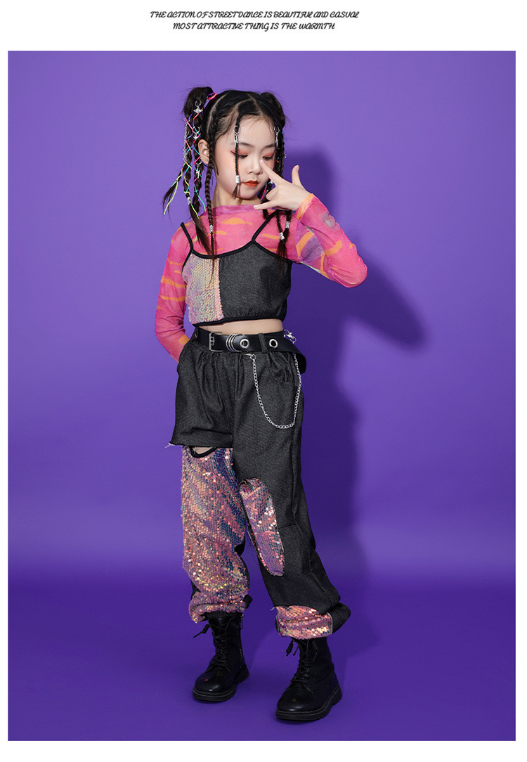 ชุดเต้น ชุดฮิปฮอป เสื้อแขนยาว + กางเกงขายาว สไตล์แบลคพิ้ง