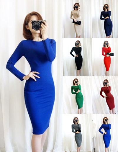 สินค้าพรีออเดอร์ ชุดเดรสแฟชั่นสไตล์เรียบหรู 8 สี 5ไซส รหัส PO-Dress-006